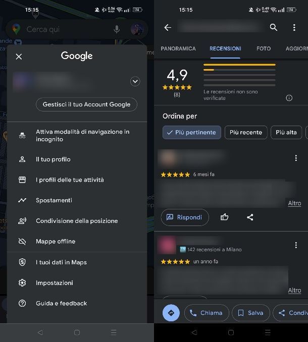 Come vedere le recensioni dell'attività su Google