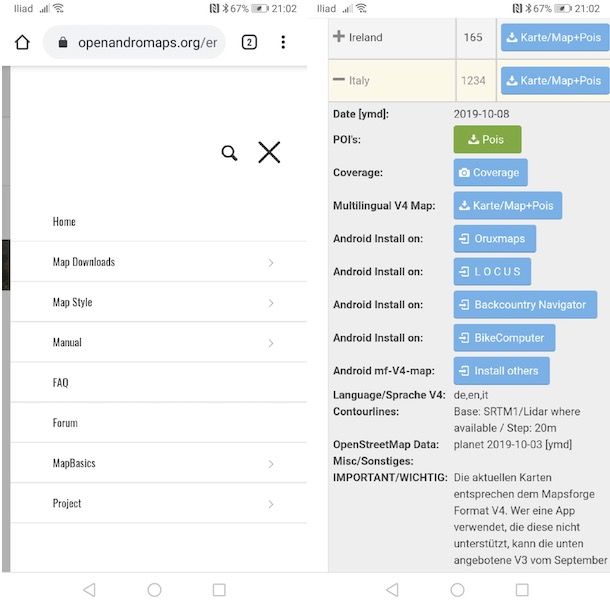 Mappe su OpenAndroMaps