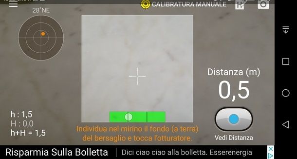 Procedura per misurare distanze