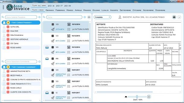 Visualizzare fatture elettroniche con Assoinvoice