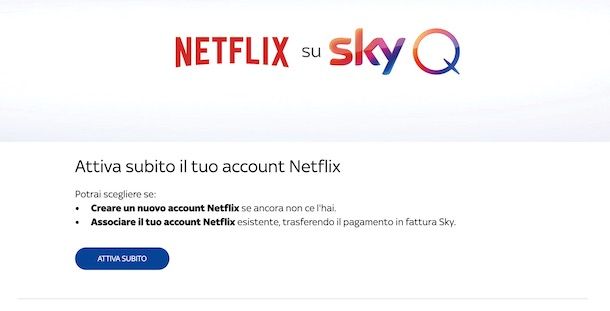 Attivazione Netflix Sky