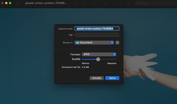 Come ridurre dimensioni JPG gratis da Mac