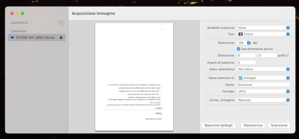 Acquisizione immagine