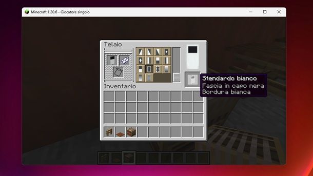 Stendardo bianco Fascia in capo nera Bordura bianca Minecraft