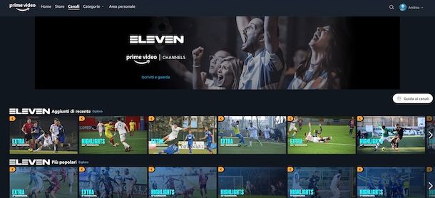 Eleven Sport su Prime Video