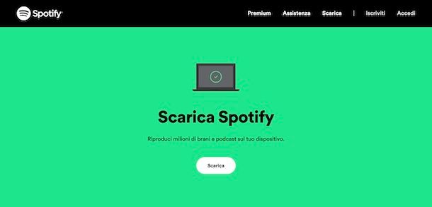 Come scaricare Spotify su computer