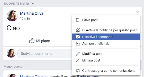 Come disattivare i commenti su un post Facebook | Salvatore Aranzulla