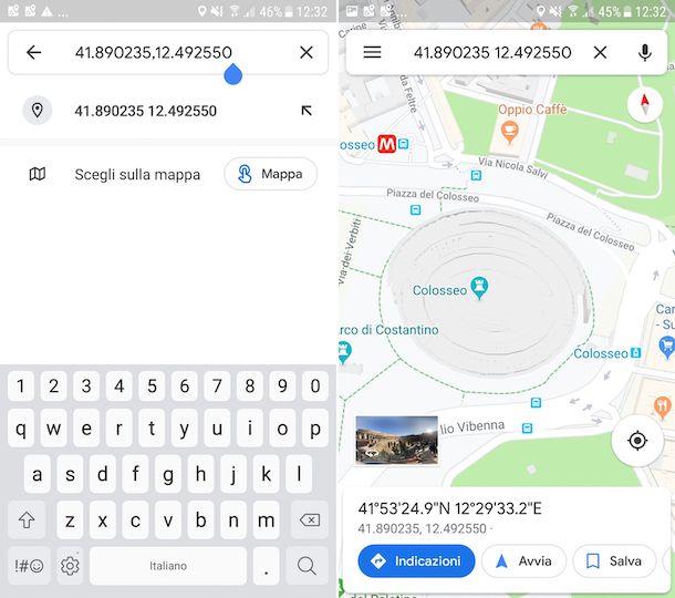 Coordinate Google Maps Android app