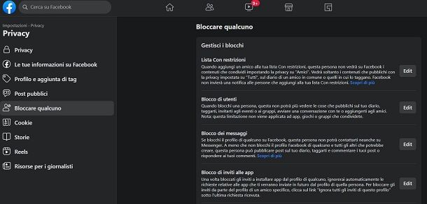 Come vedere i profili bloccati su Facebook