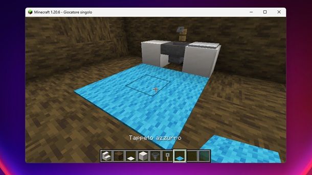 Tappeto azzurro Minecraft