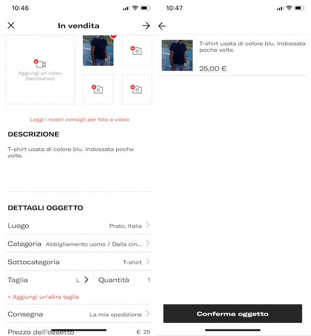 App per vendere vestiti usati