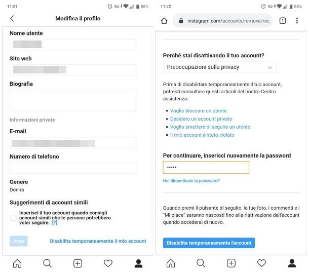 Come eliminare un account Instagram dal telefono Salvatore Aranzulla