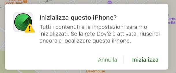 Inizializzare l'iPhone