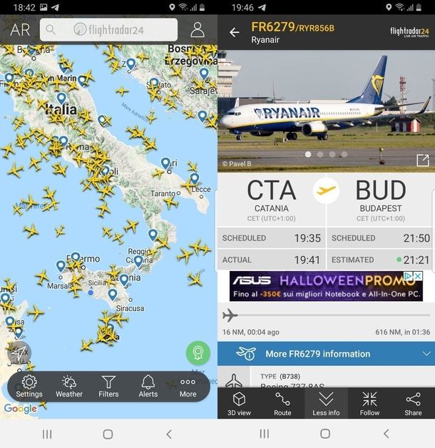 App per voli in tempo reale Flightradar24