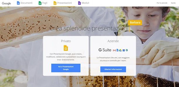 Creare presentazioni con Google