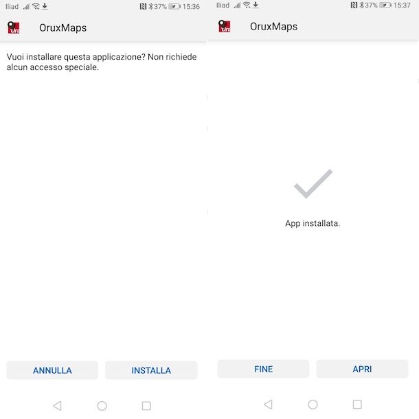 Installare OruxMaps gratis