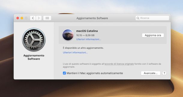 Scaricare macOS Catalina