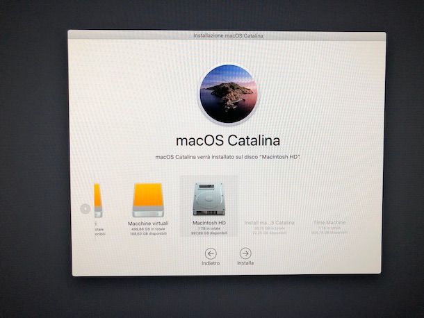 Installazione macOS Catalina