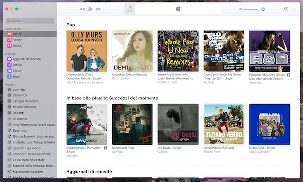 Applicazione Musica macOS