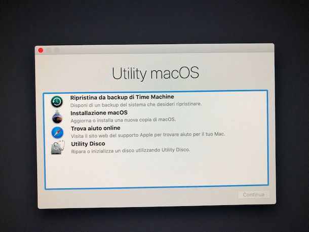 Reinstallare macOS Catalina