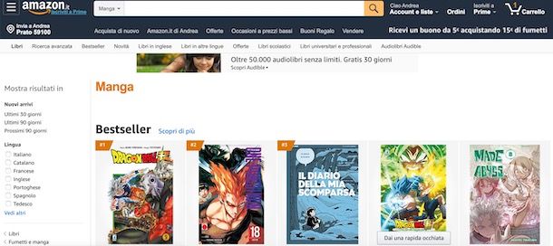 Manga su Amazon