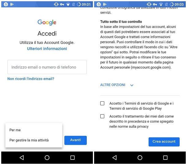 Come creare un account canadese su Android