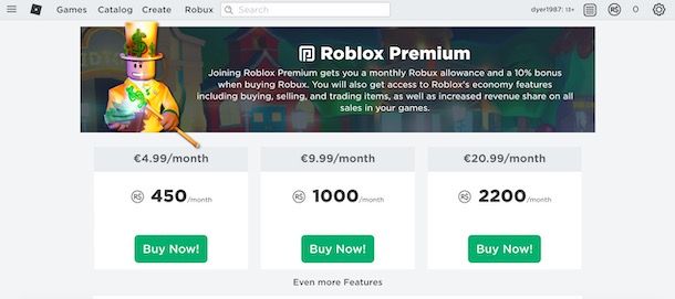Attivare Roblux Premium