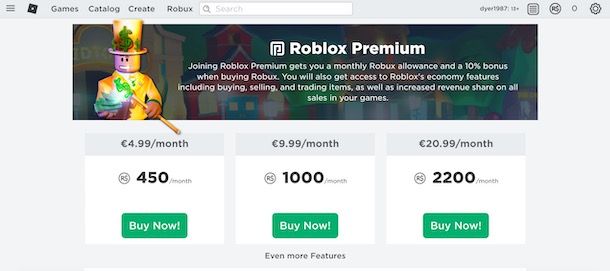 Attivare Roblux Premium