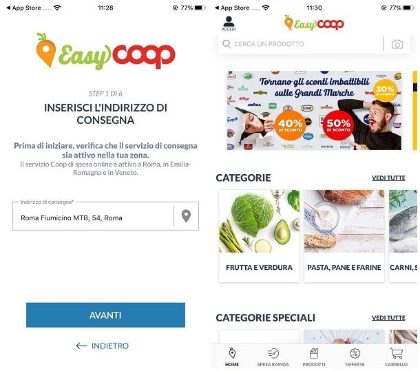 App per fare la spesa da casa