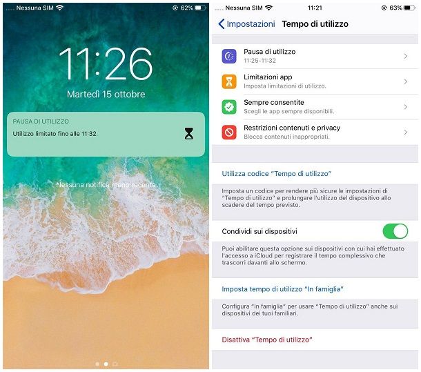 Tempo di utilizzo iOS