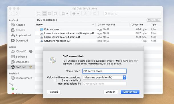 Come masterizzare un CD dati su Mac