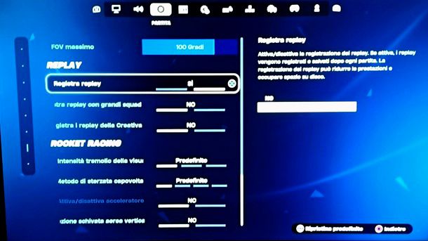 Registra Replay Fortnite PS5
