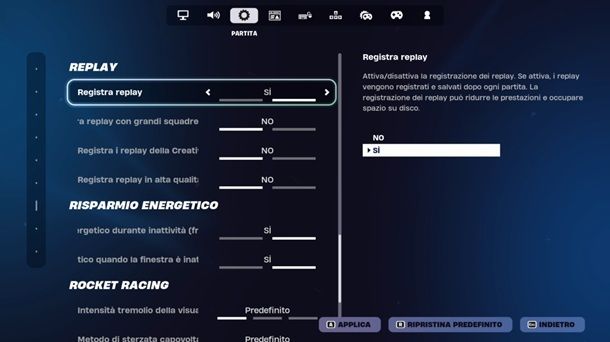 Come attivare i replay su Fortnite