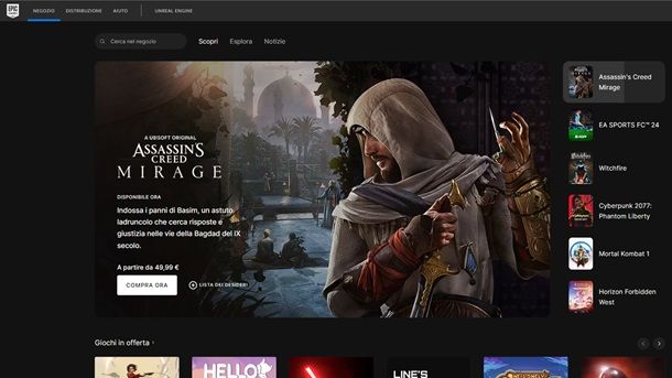 Altri siti di giochi per PC Epic Games Store