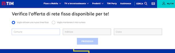 Verifica copertura TIM fisso