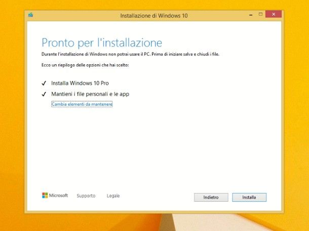 Come aggiornare Windows 8 a Windows 10