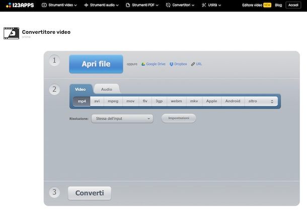 Convertitore Video di 123apps