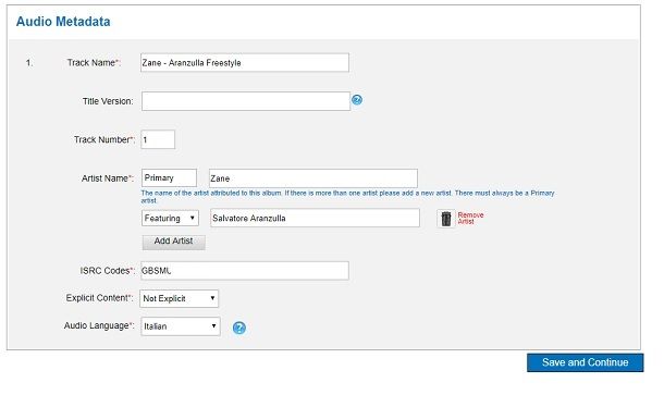 Audio Metadata RouteNote