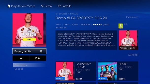 Come scaricare demo FIFA su PS4