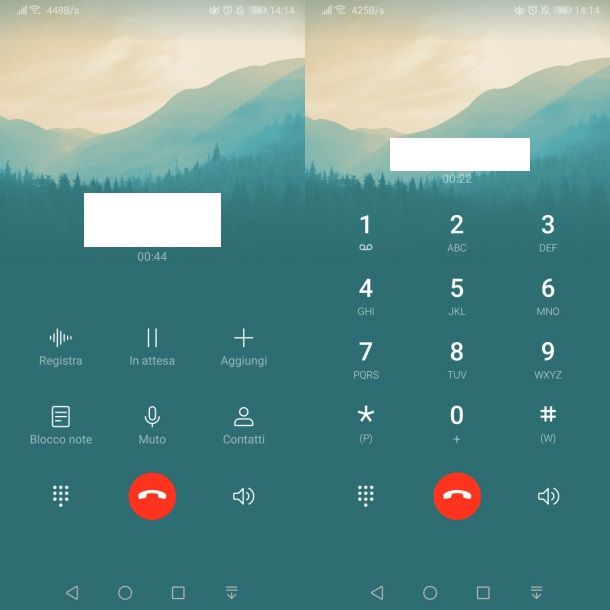 Digitare i numeri sul dialer durante una chiamata