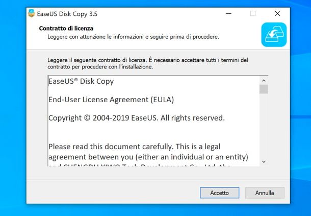 Installazione di EaseUS Disk Copy Professional