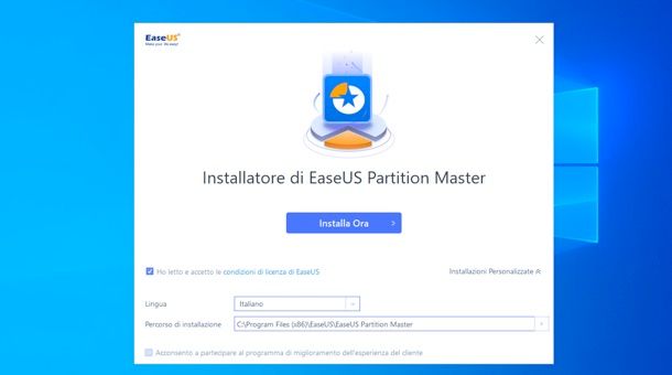 Installazione EaseUS Partition Master