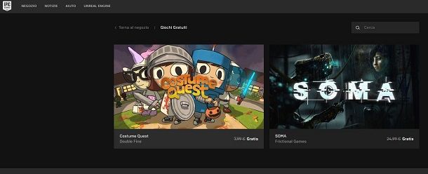 Giochi gratis Epic Games Store
