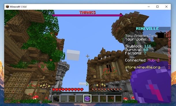 Hub Mineville Minecraft