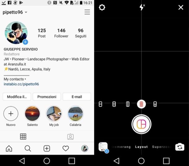 Come fare una storia su Instagram con più foto