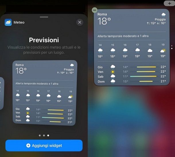 Widget integrato Miglior widget Meteo iPhone