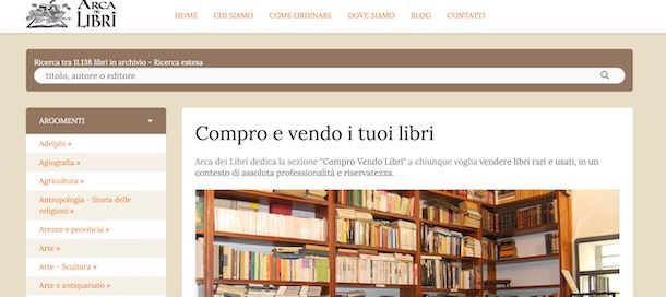 Vendere libri su Arca dei libri