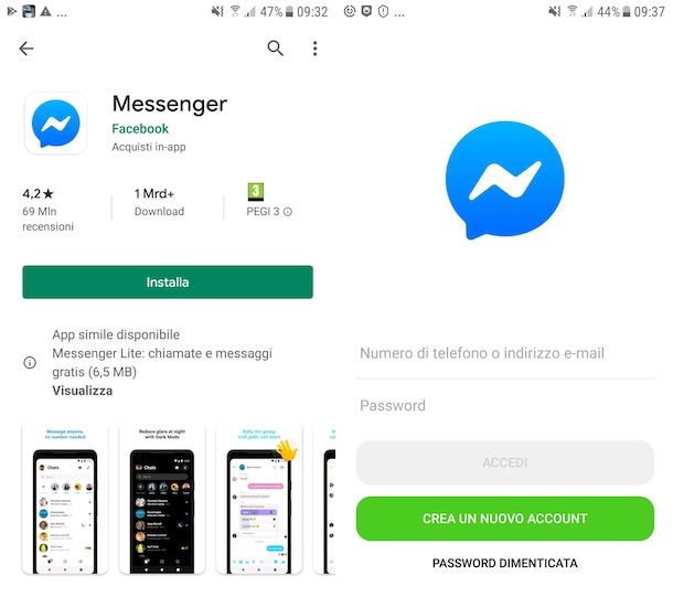 Messenger su Android
