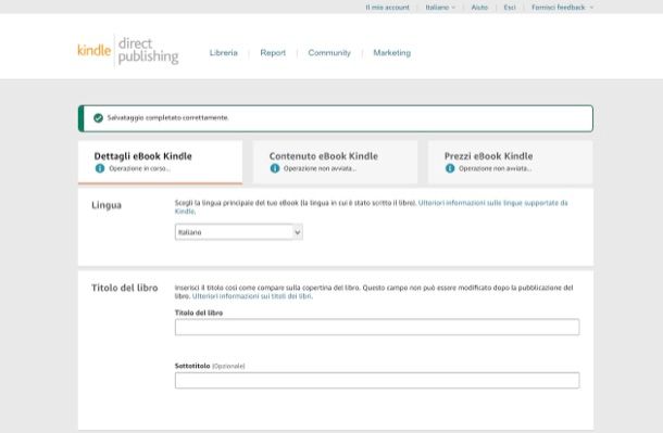 Pubblicare un libro KDP
