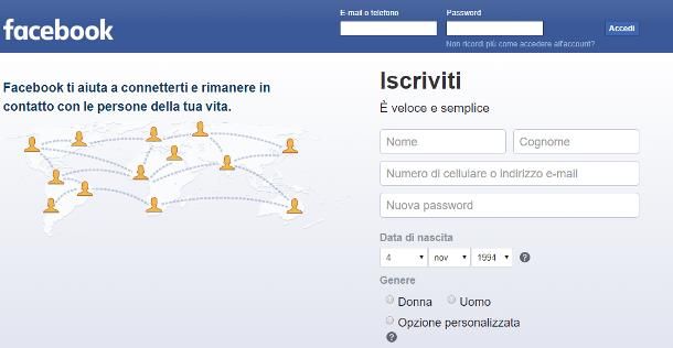 Come memorizzare password Facebook